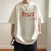 Hong Kongstyle Shortsleeved Tshirts for Unisexs Summer New Pure Cotton Casual Halfsleeved High Street Loose Tops for Couples