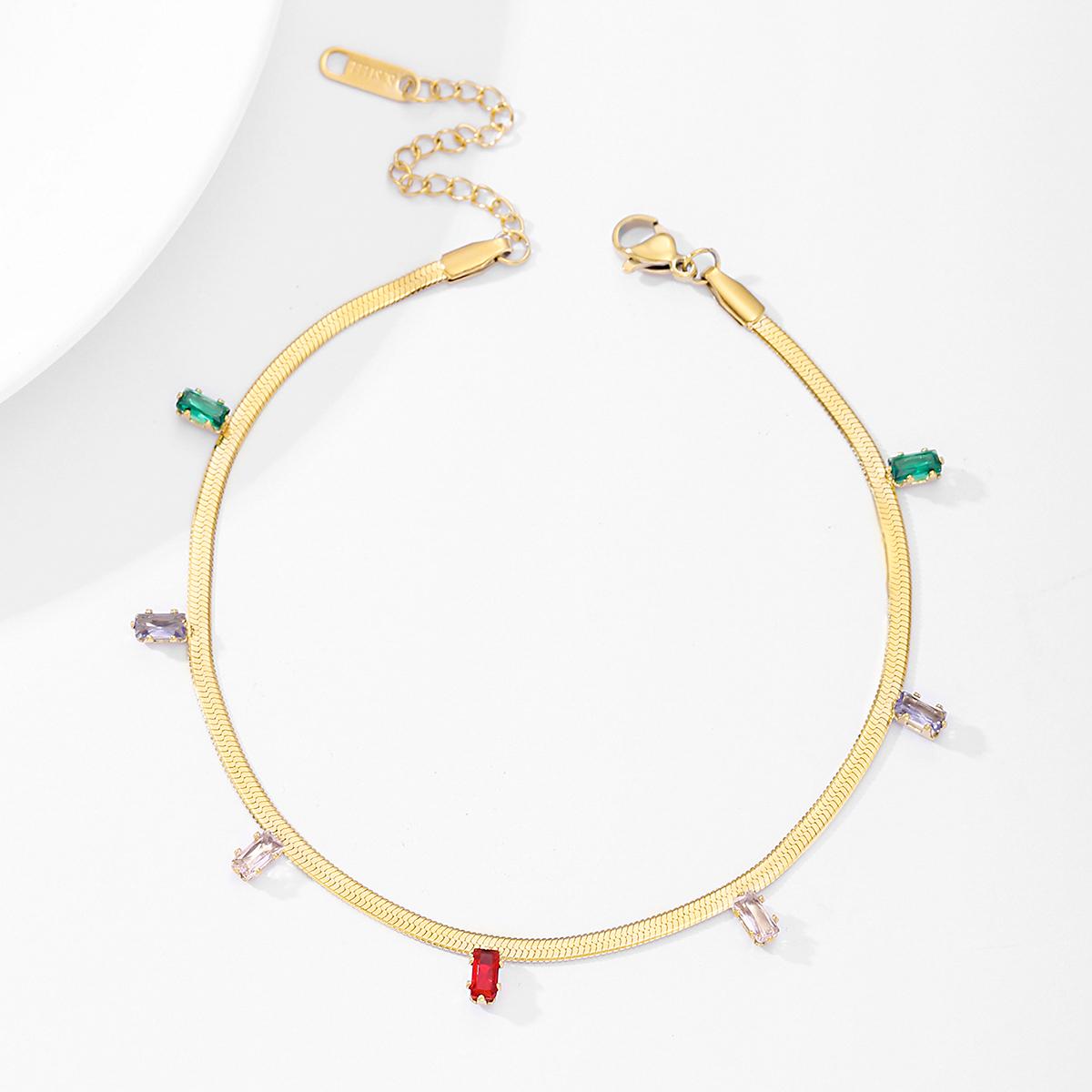 

Модные браслеты на щиколотку, женские пляжные аксессуары, браслет на щиколотку, браслет на ногу из нержавеющей стали, сандалии, украшения для ног 22cm золотой