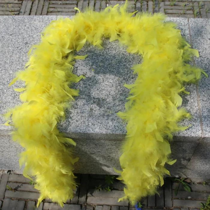 DIY 2 Meters Super Thicken Chandelle Turkey Feathers Boa Trim 80g Scarf/Costume/Party Dress Marabou Feathers for Crafts Boas Plumas