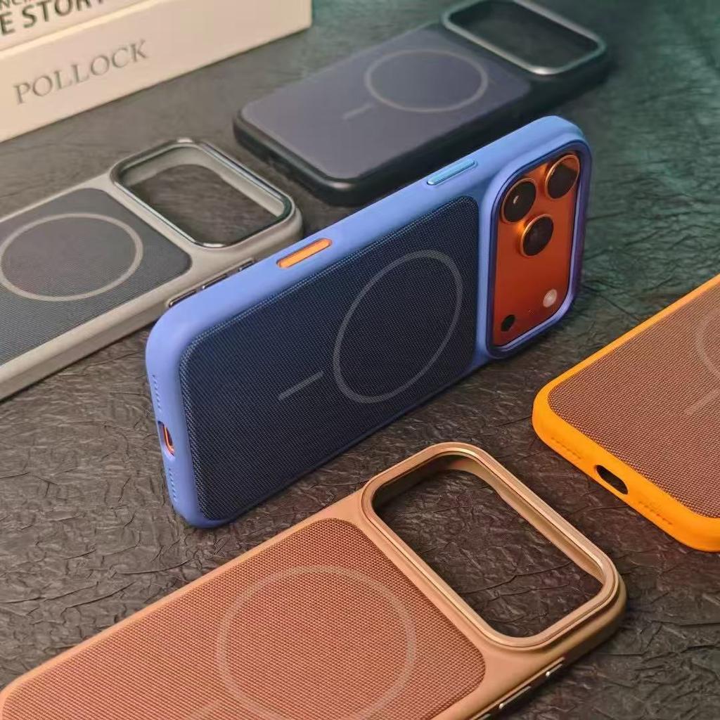 Husă de telefon magnetică TechWoven originală la modă, potrivită pentru IPhone 17 Promax 16 15 Pro Max, cu fereastră IC, buton cip, capac spate