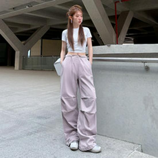 Uncle Carrot Women's Quick-Dry Striped Wide-Leg High-Waisted Sports Pants - Spring 2025 Collection