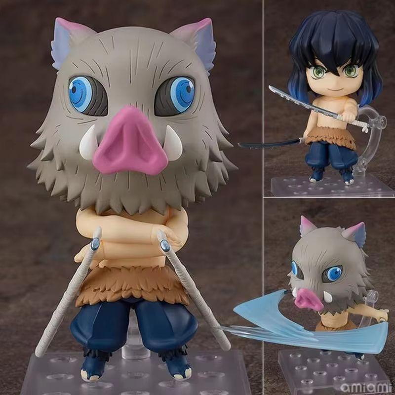 10cm Q Version Demon Slayer Anime Action Figure Replaceable Face Surprise Exquisite Kawaii Desktop Decor Toy Gift For Anime Fans