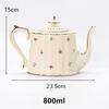 Hot Sale Ceramic Teapot European and American Pastoral Style Home Office Afternoon Tea Service Tea Pot Cafe Coffee Pot