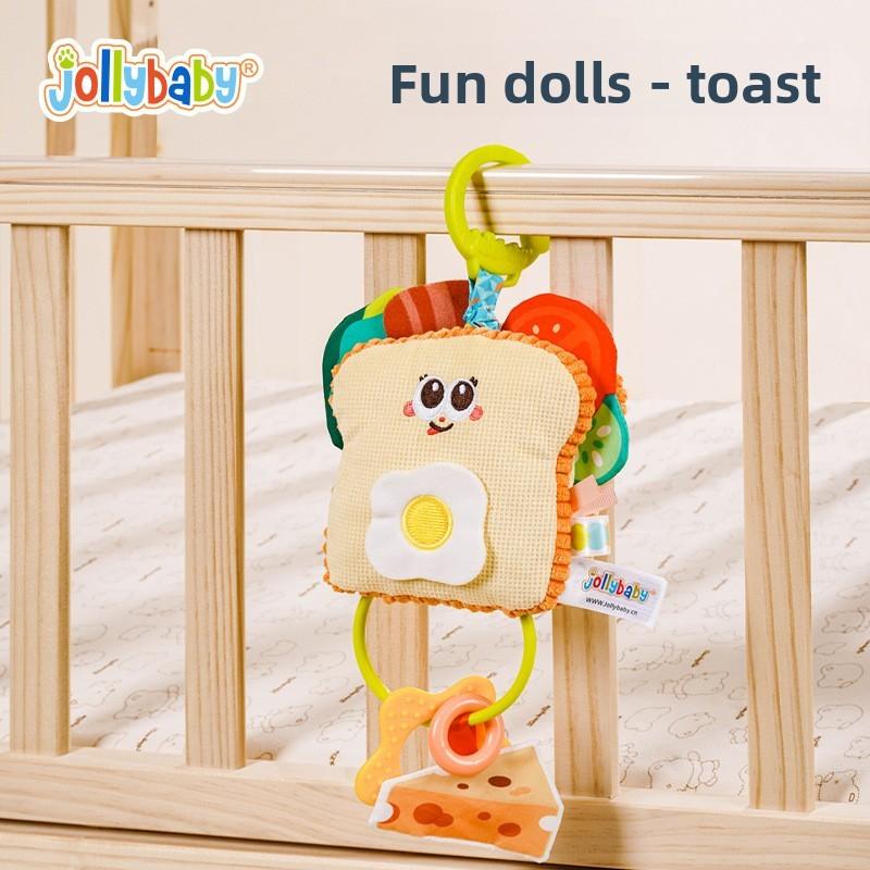 Plush Baby Car Seat Pendant With Rattle For Infant Sensory Development And Teething