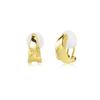 Earrings for 18K Silver No Fall For Everyday For Gift FH.bird Women, Painless, Simple, Gold, "Curved Design", Hypoallergenic, 925, Non-Pierced