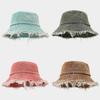 Retro Streetwear Denim Fisherman Hat With Wide Brim For Sun Protection In Summer
