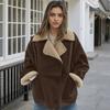 Autumn and Winter European and American Style French Women's Clothing Warm Lamb Wool Lapel Fashion Double-sided Jacket Fur Integrated Coat