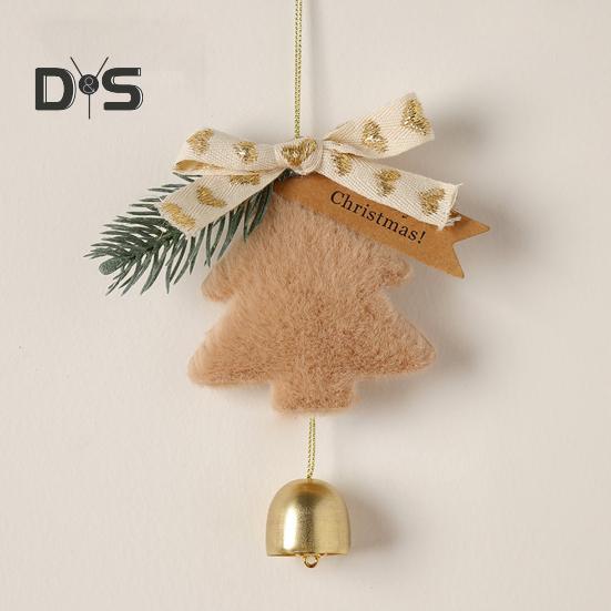 Christmas Bell Decoration Xmas Tree Bow Bell Pine Hanging Ornaments Jingle Bell Pendant for Christmas Tree Wreath Window Car Decor