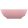 VidaXL Luxury Oval Washbasin Countertop Washbasin Toilet Hand Basin Bathroom Cosmetic Room Home Interior Pink 146922