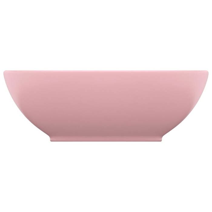 VidaXL Lavabo Ovale de Luxe Vasque à Poser de Toilette Lave-mains de Salle de Bain Salle Cosmétique Maison Intérieur Rose 146922