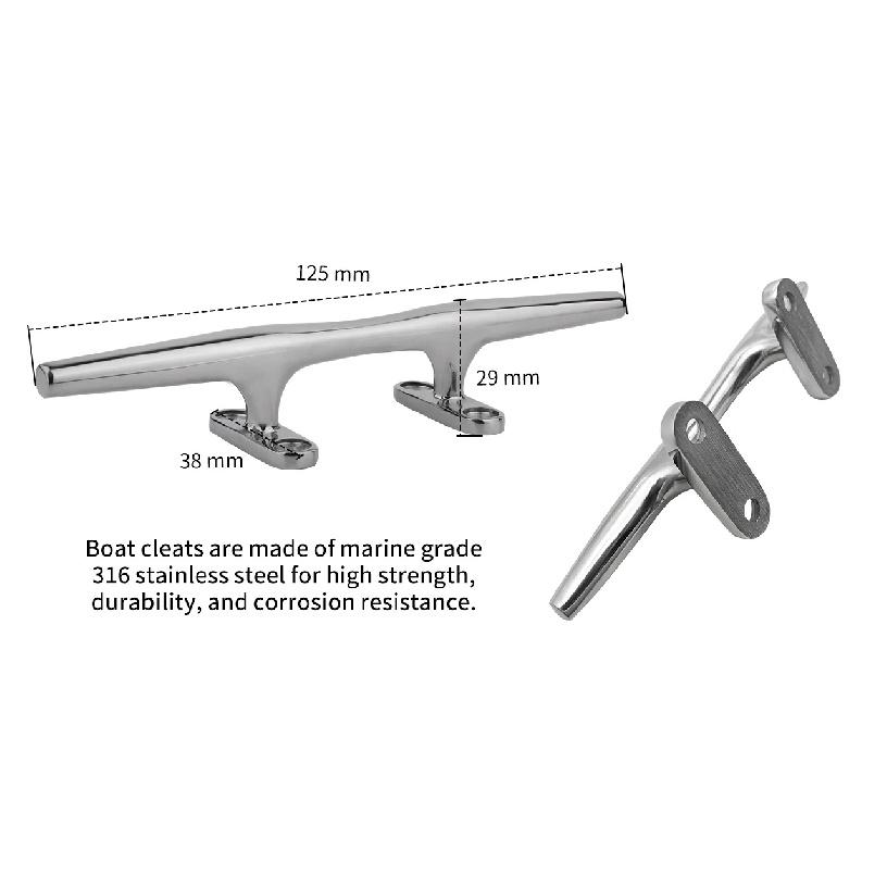 4/5/6 inch Heavy Duty Boat Dock Rope Mooring Cleats 316 Stainless Steel Marine Cleats Pull Up For Yacht Ship Auto Deck Ropes