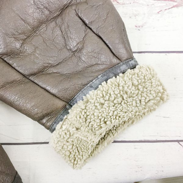 80s-90s U.S. Army B-3 Flight Jacket by Ramspear/Men's XL/Brown/Sheepskin/Bomber/Air Force(USED)