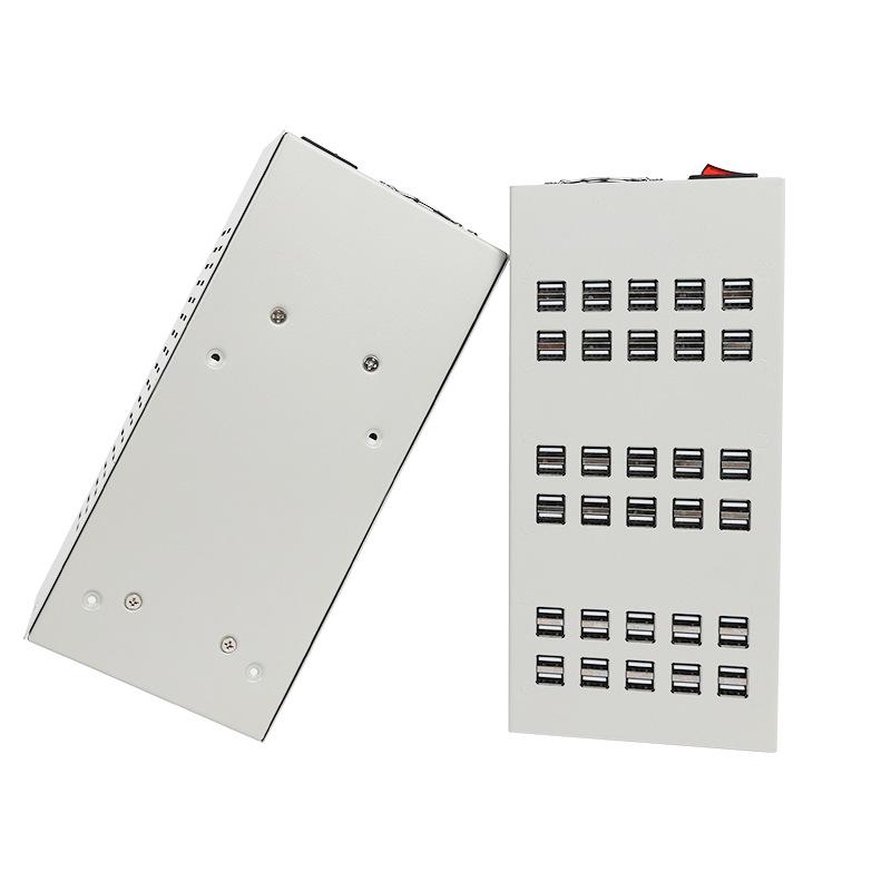 Iron Shell USB Charging Station: 60-Port, Multi-Device Desktop Charger