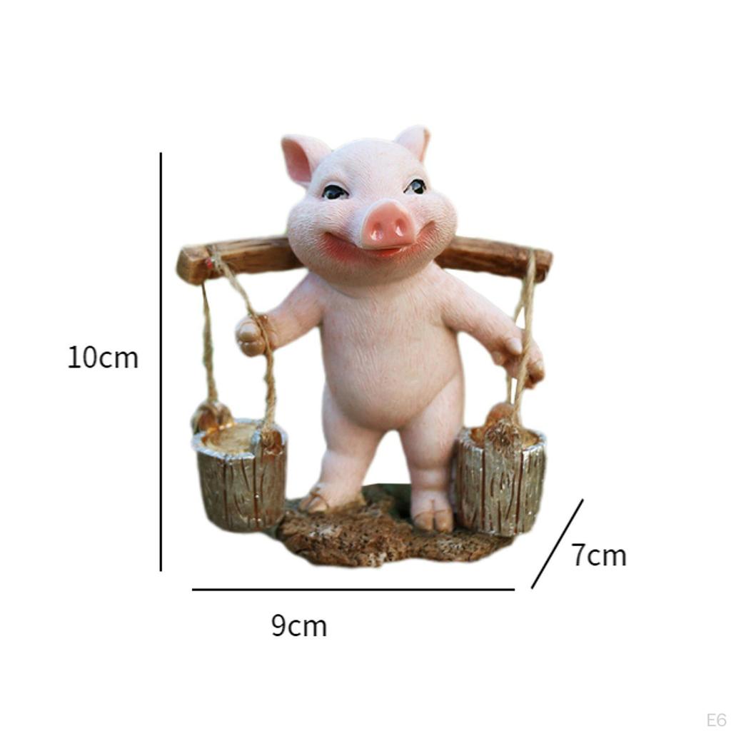 Figurina di Maiale Fatta a Mano per Decorazione da Giardino Esterno