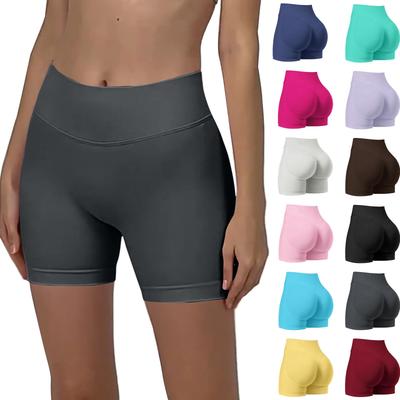 Damen Lässige Pfirsichpo Yoga Shorts Hohe Taille Übung Fitness Nude High Bounce Laufhose Dreiviertellang