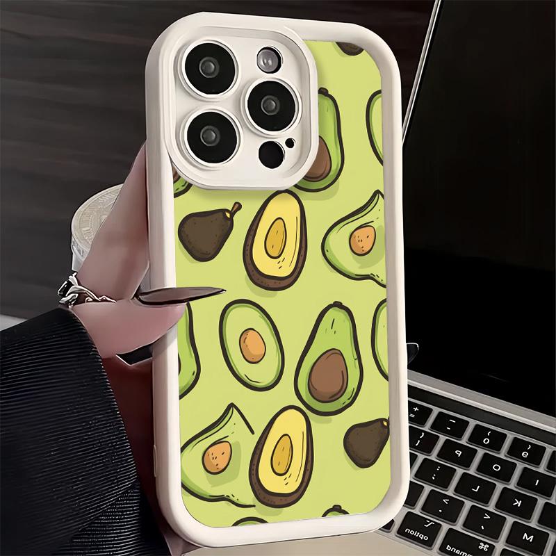 Phone Case for iPhone 17 Air 16E 15 16 Pro Max Cartoon Cute Avocado Cover 14 Plus 13 12 Mini Soft Shell Silicone Fundas