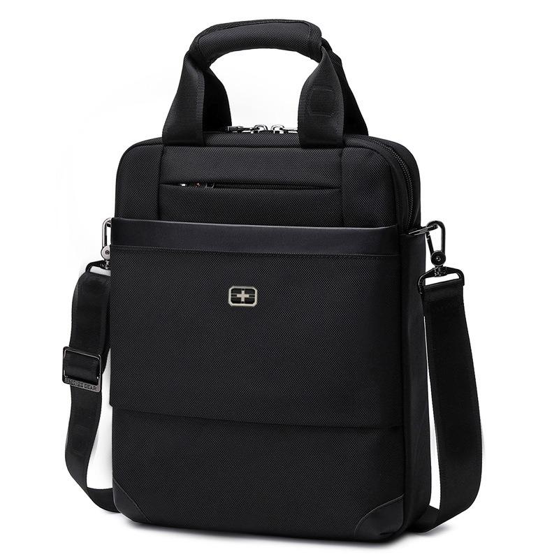 Swiss handbag men's shoulder bag messenger bag official document business leisure document bag inch men's computer backpack