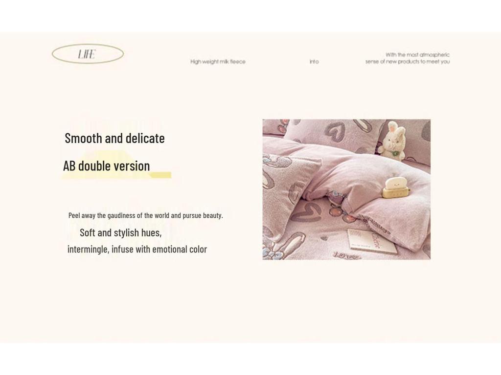 Winter Milk Velvet Flannel Duvet & Bed Sheet Set - Thick, Double-Sided, High Gram Weight, 3-Piece