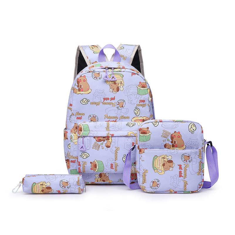 New schoolbag female multi-functional primary and secondary school students cute versatile three-piece combination backpack