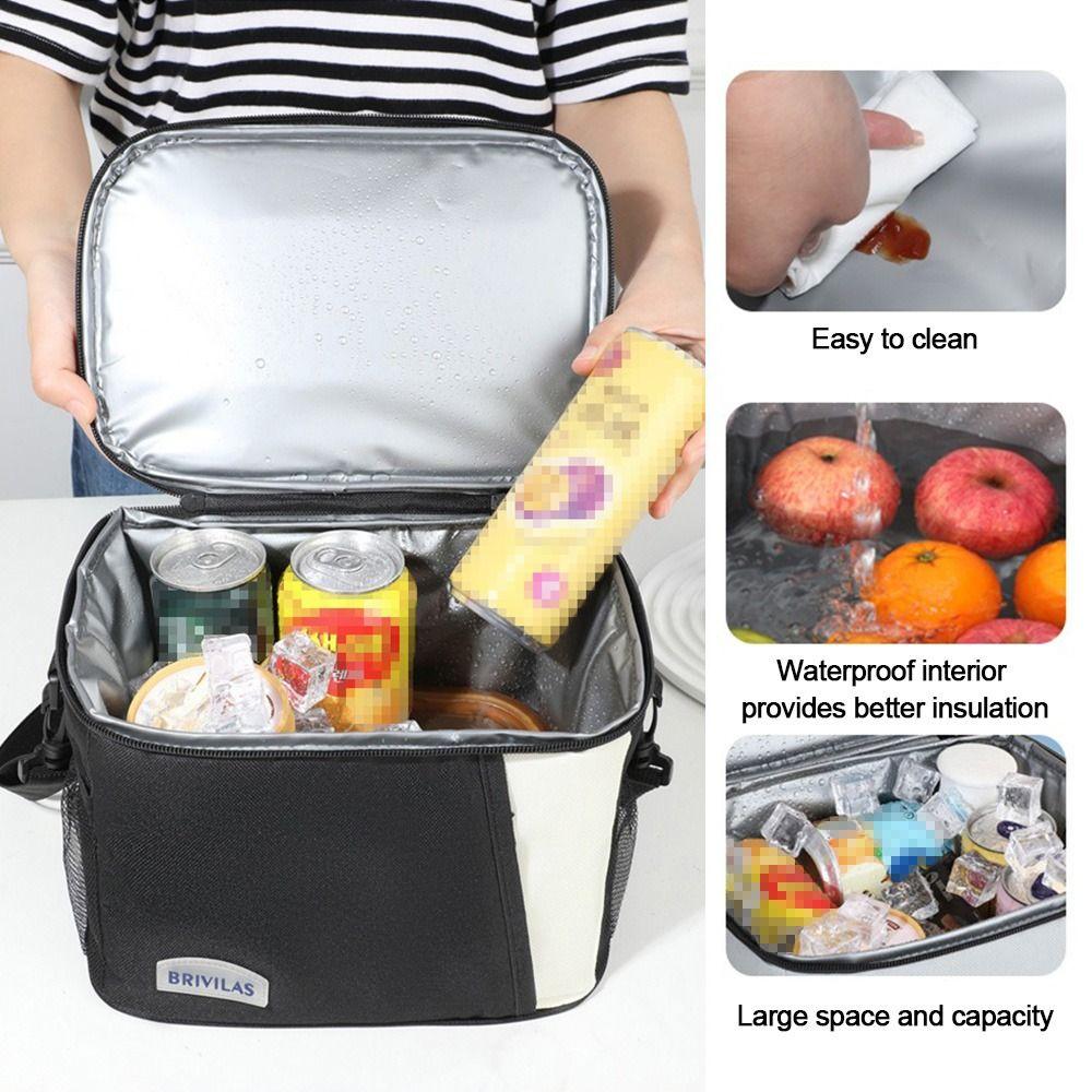 Creative Large Capacity Insulated Lunch Bag Reusable Food Drink Storage Women's Casual Handbag Waterproof Camping Picnic Bag