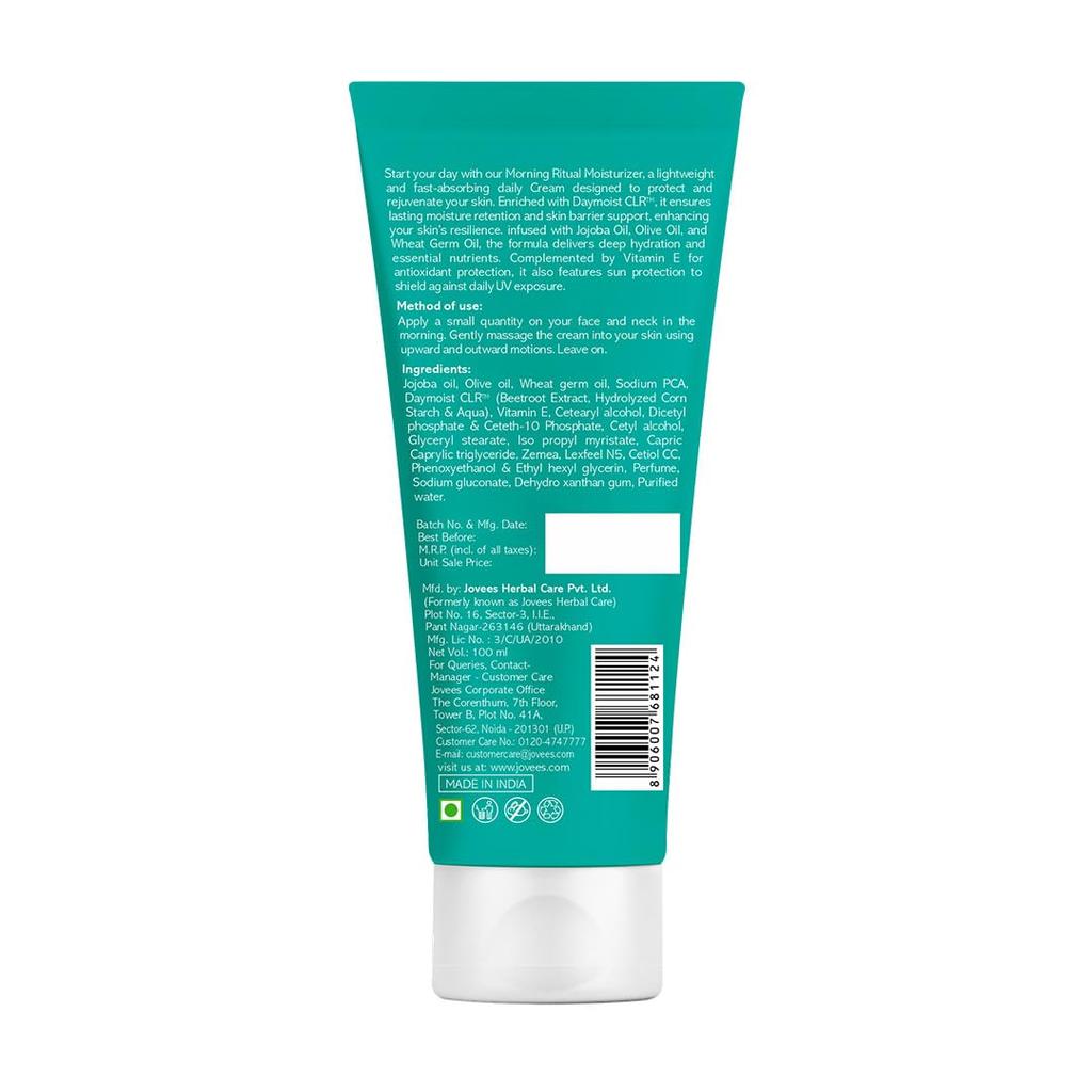 Jovees Herbal Morning Ritual Moisturizer Cream 100ml Pack Of 1 Hydrating Face Cream For All Skin Types