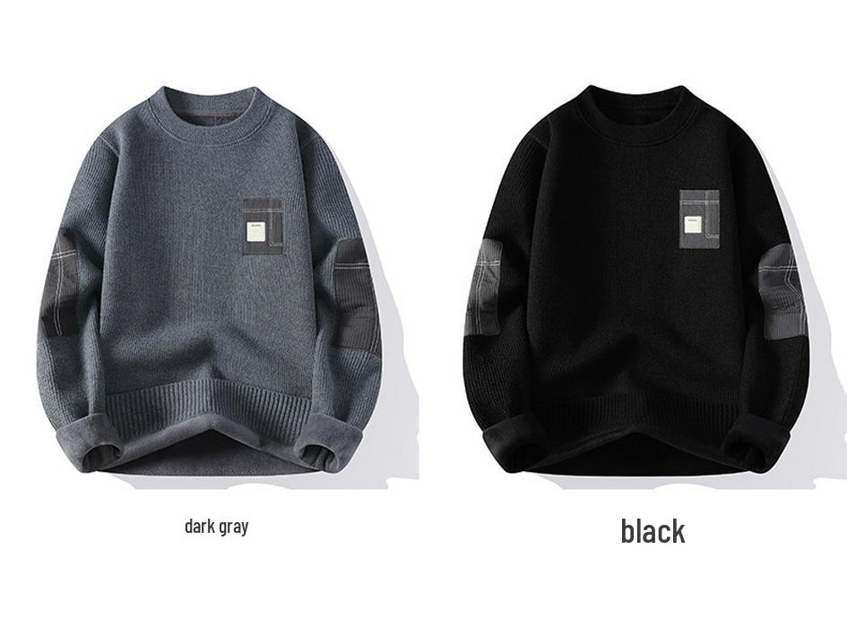 Plüsch-Winterpullover für Herren: Dicker Samt Langarm-Basisschicht für Jugendliche & Teenager