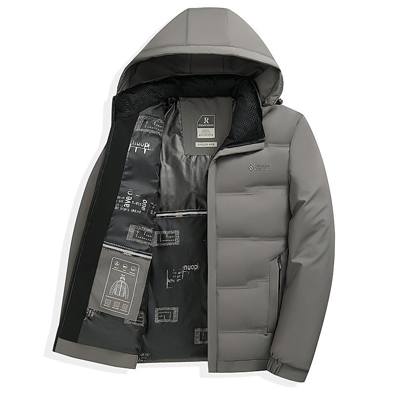 

Мужское однотонное стеганое пальто с карманами, повседневная теплая верхняя одежда с капюшоном и длинным рукавом на молнии для зимнего активного отдыха 5XL хаки