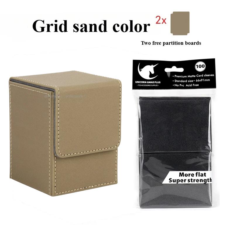100 Premium Card Sleeves 66x91mm and Trading Card Storage Box Holds 100+ Commander Deck Box for MTG PTCG Baseball Sports Cards