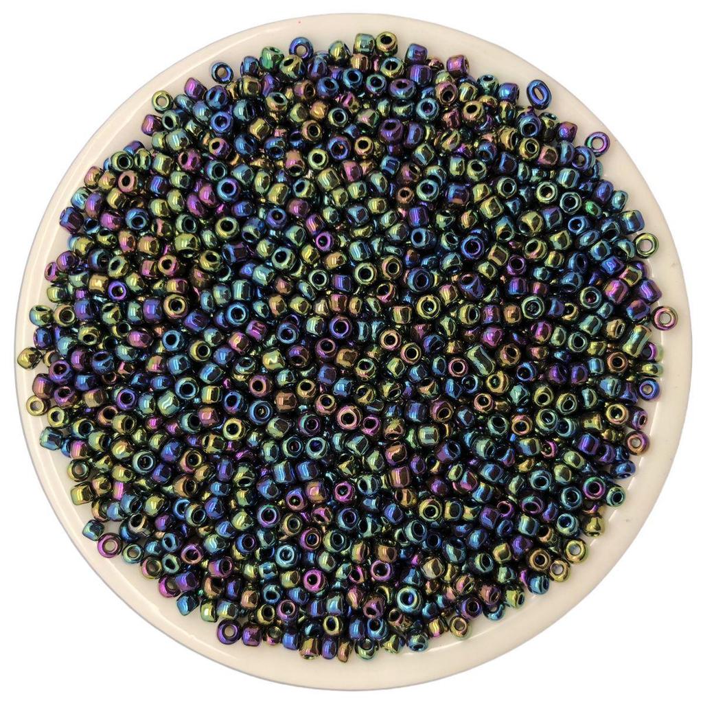 Solid Color 2/3/4mm Glass Seed Beads, Silver Lined, Dyed AB Cream, Round for Handmade Beading & Bracelets.