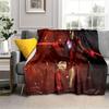 1pc Iron Man Printing Flannel Blanket for All Season, Unisex Cartoon Blanket, Home Blankets, Lunch Rest Blanket