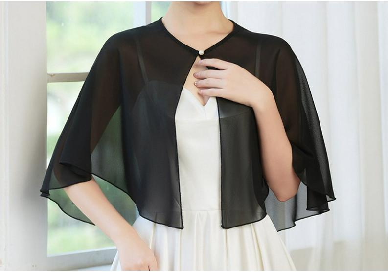 Női Rövid Chiffon Estélyi Sál Köpeny - Esküvői Takaró Kiegészítő