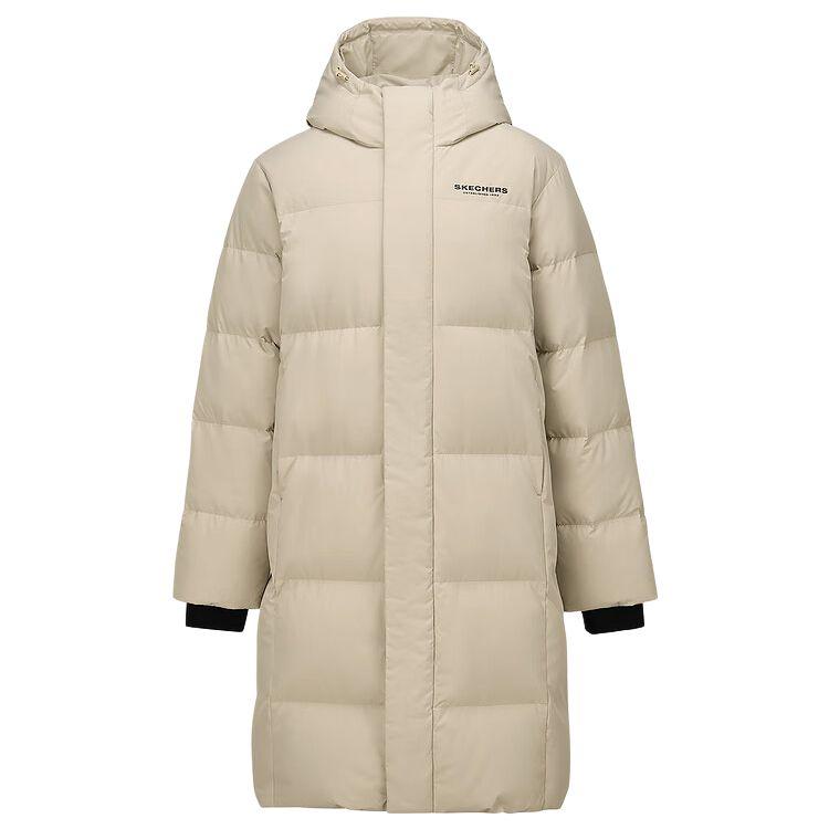Skechers Windproof Warm Lock Temperature Hooded Duck Down Long Down Jacket Men outerwear L425M077-0046 S