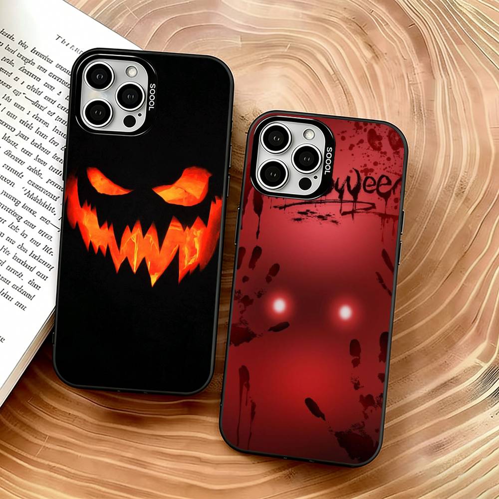 Halloween Pumpkin Head Phone Case For iPhone 17,16,15,14,13,12,11 Plus,Pro Max,XS,Colorful Silver Phone Case Funda Cover