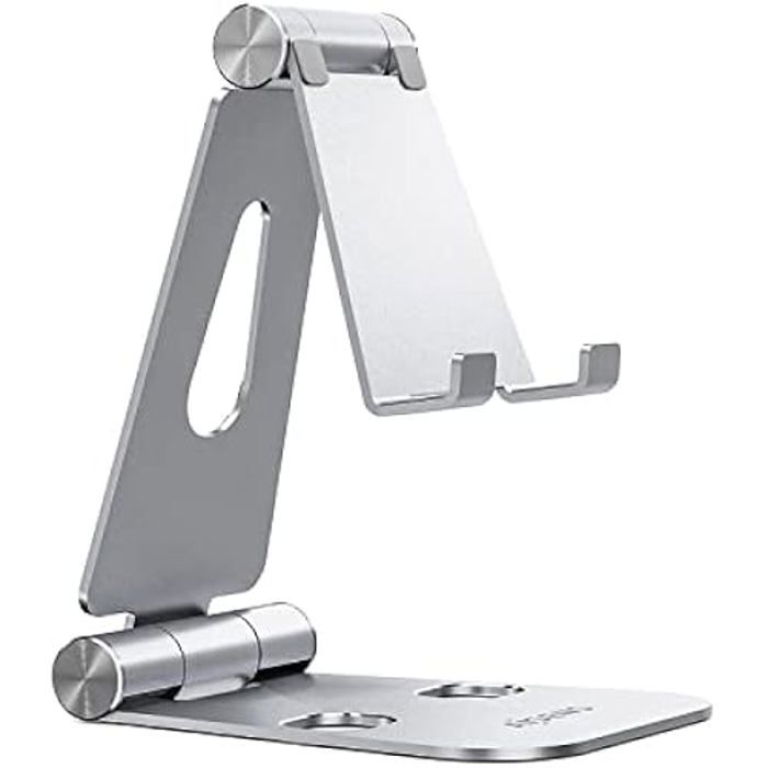 AISENS MS2PXL-092 Support de Table réglable Taille XL (2 pivotes) pour TÉLÉPHONE/Tablette, Argent