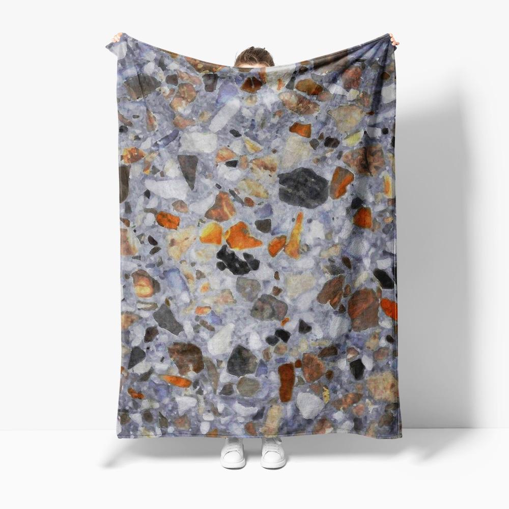 Textured Gray Stone Pebble Knit Throw Blanket Soft Warm Cozy Sofa Bed Decoration Gift 75x90cm