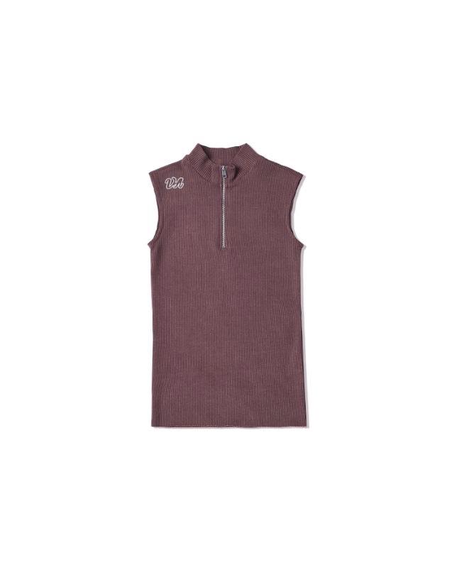 Baekssi Half Zip-Up Sleeveless_Red Free