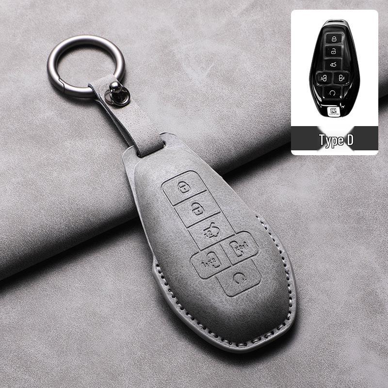 BYD D9 Lambskin Car Key Protective Case - High-End Interior Accessory, Cross-Border Compatible