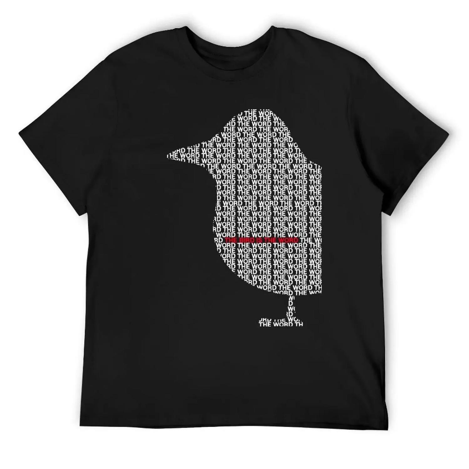 

Bird is the Word T-Shirt summer top summer 2025 oversizeds summer tops mens graphic t-shirts funny S чёрный