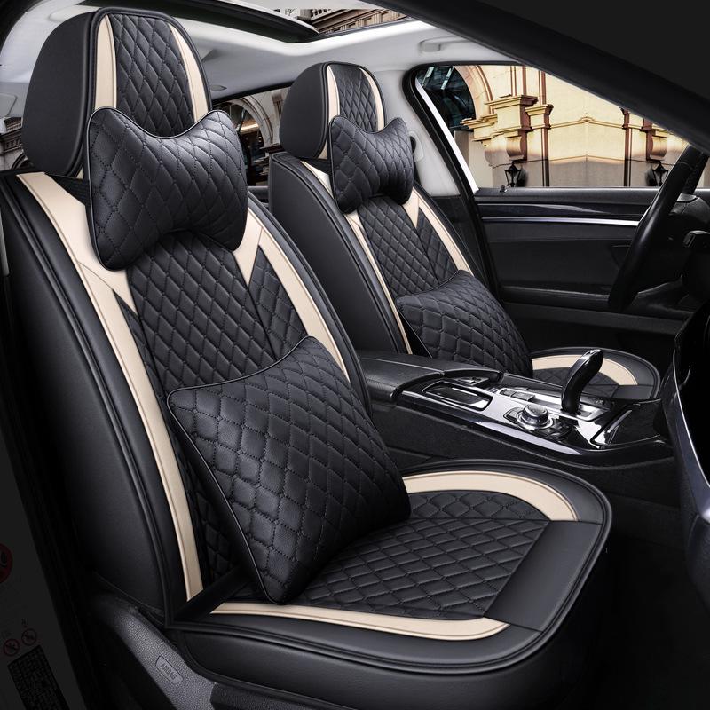 Jetour X70 Plus Cool Edition Bluebird Universal Car Seat Cushion - Full Leather, Diamond Pattern, Four Seasons.