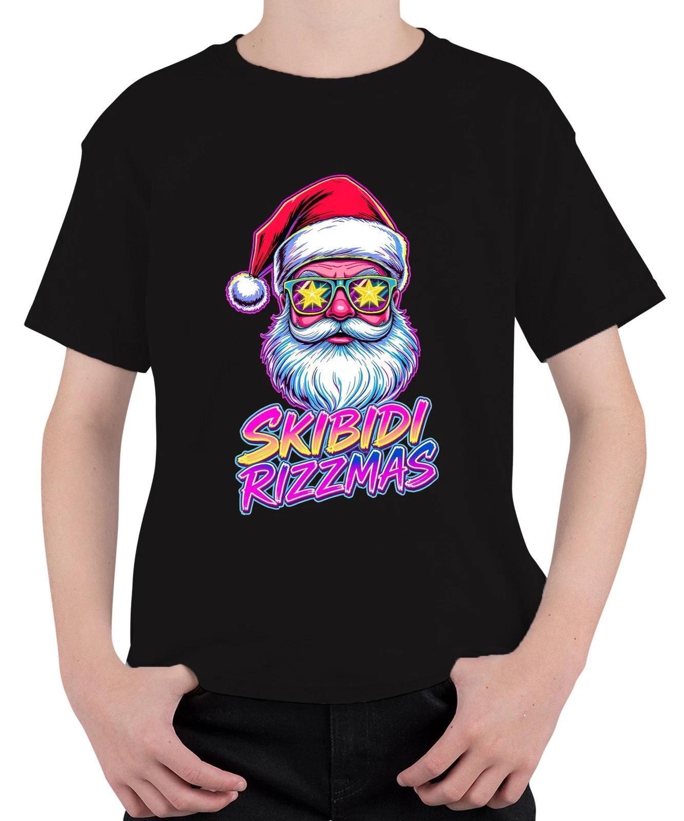 SKIBIDI RIZZMAS Weihnachtsmann Neon Brille Retro 80er Party Lusti Unisex Kinder XL