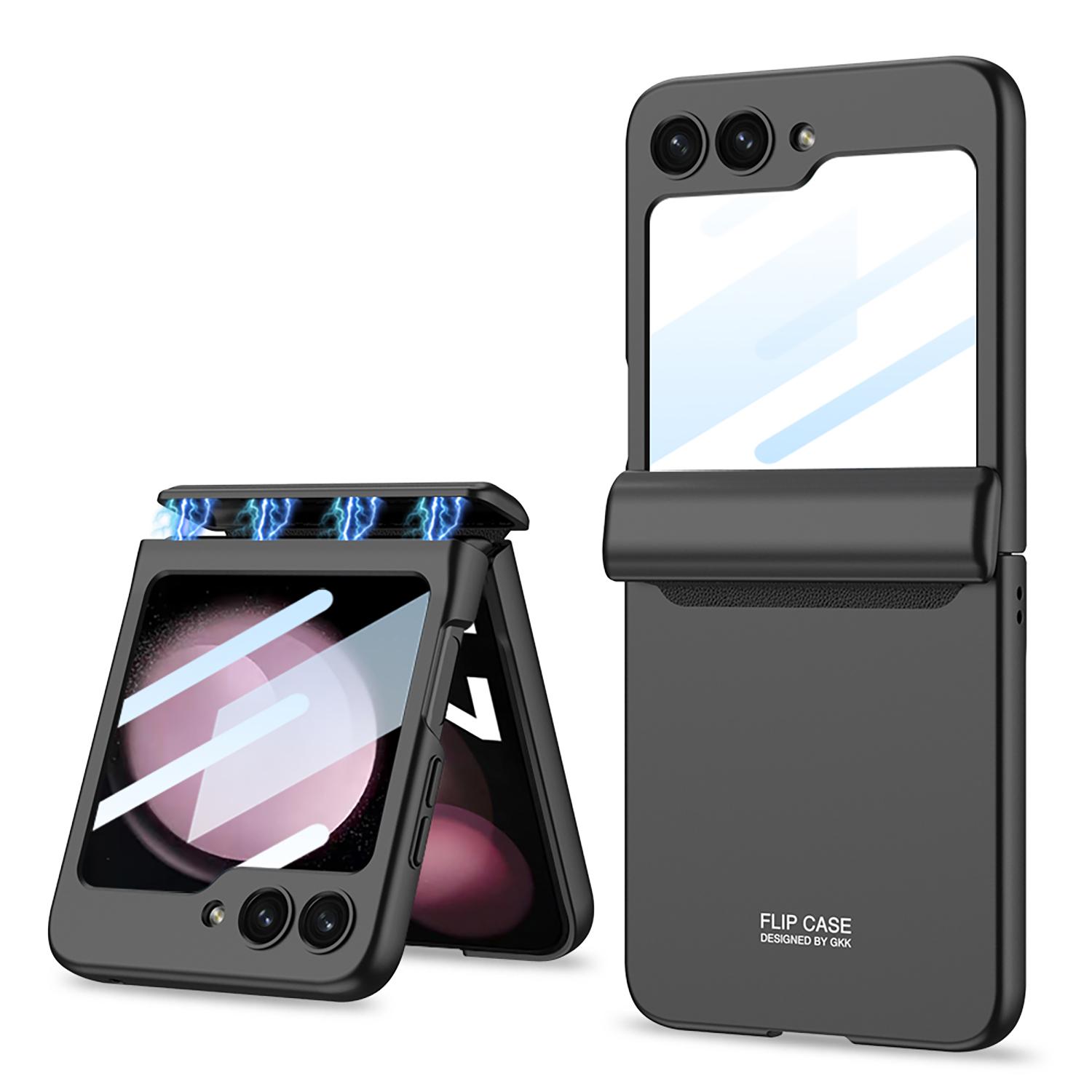 

Для Samsung Galaxy Z Flip 5 4 3 чехол, приятный для кожи, матовый, магнитный, складной, с зеркальной пленкой, все включено, противоударный чехол for Galaxy Z Flip 5