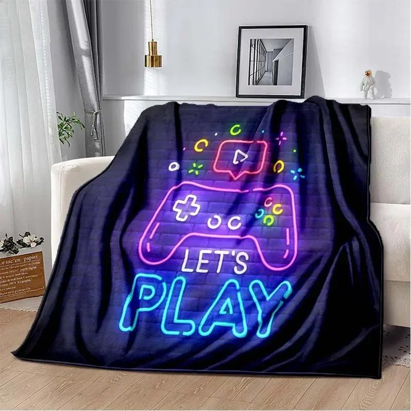 3D Cartoon Gamepad Children's Game Regional Blanket,Fashion Soft Cozy Living Room Bedroom Sofa Bed Travel Blanket Birthday Gift