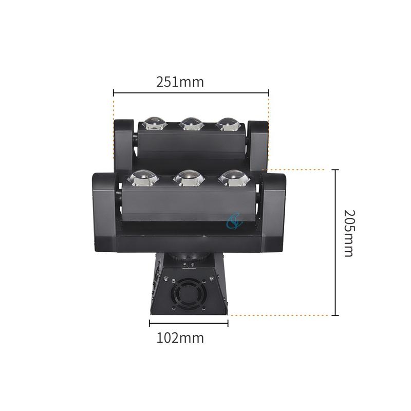 6x20W RGBW Led Strip Beam Moving Head Light Two Arms Professional DJ Disco Party Lighting DMX Dance Floor Bar Equipment