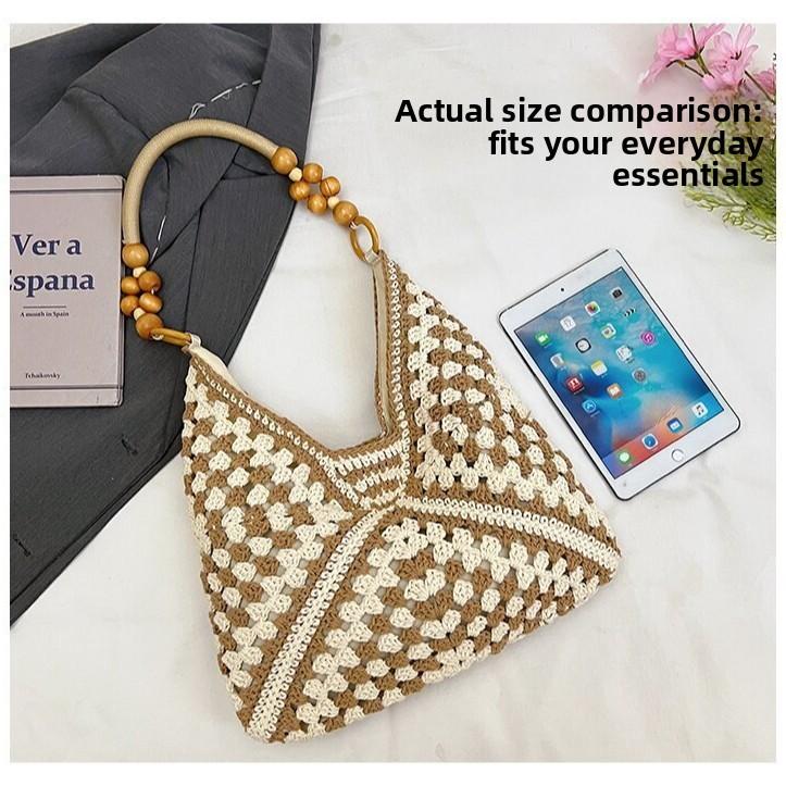 Woven Womens Tote Bag Summer Fashion Shoulder Casual Travel Organizer For Daily Use