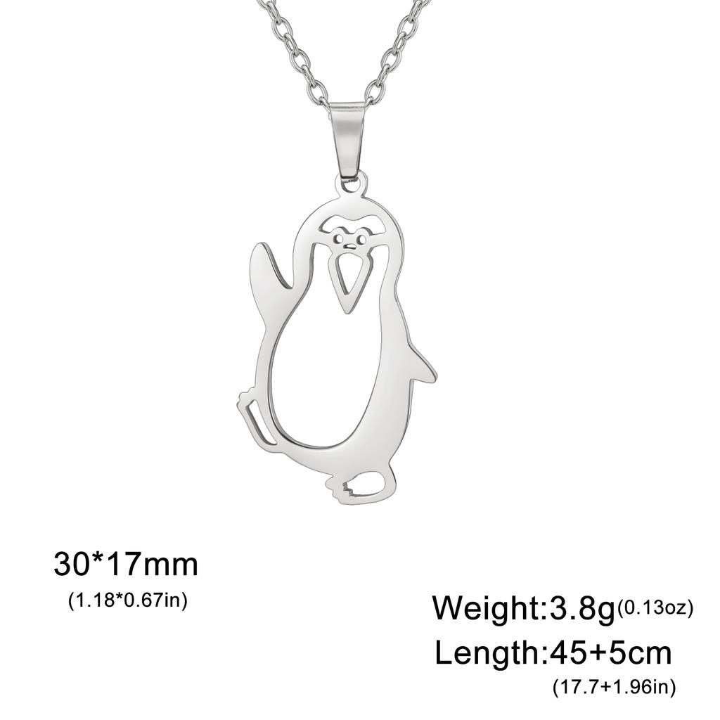 Cazador Walking Penguin Women's Necklace Cute Stainless Steel Animal Neck Chain Birthday Valentine Gift 2026 Jewelry New Trendy