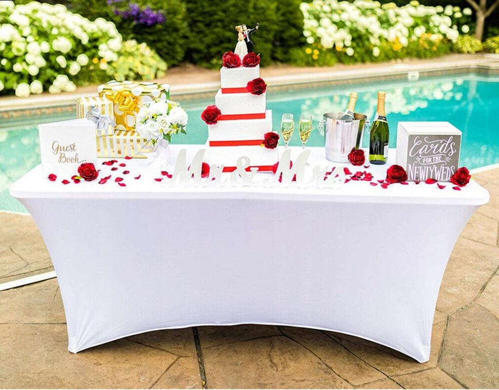 Tablecloth Cover Elastic Table 160Cm White