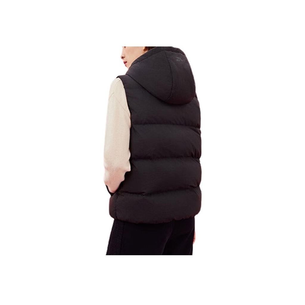 Anta Life Series Solid Color Water-Repellent Snow Shell Down Vest Women Vest Black 962348912-5