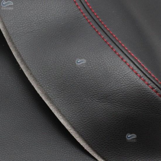 4pcs Inner Door Armrest Panel Black Leather+red Line Cover For Qashqai J10 07-15