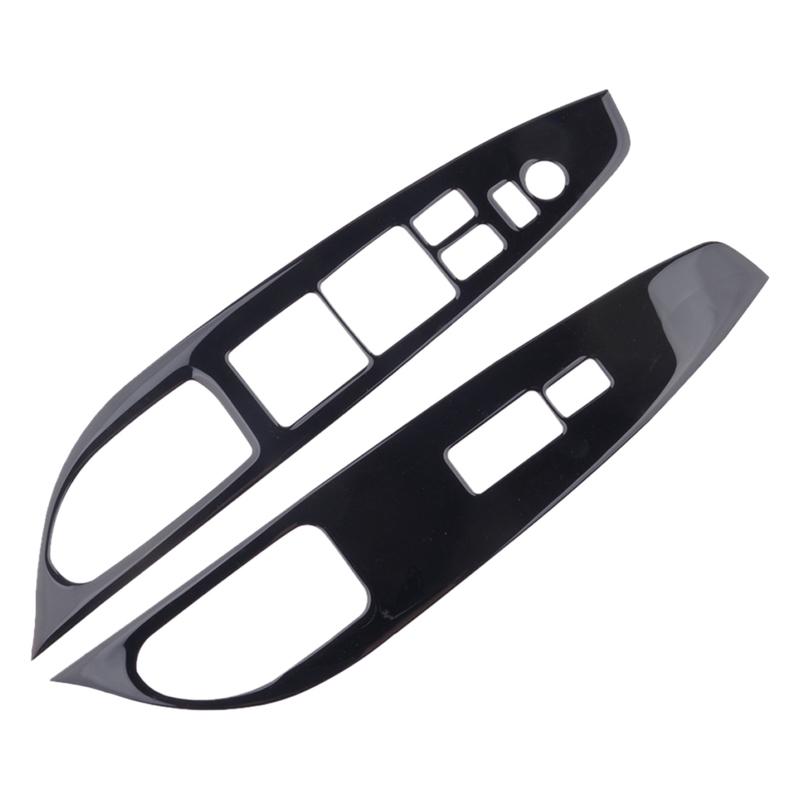1 Set Car Interior Window Lift Switch Panel Trim Cover Fit for Infiniti G25 G35 G37 Left Hand Drive Glossy Black ABS