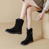 Slimming Round Boots, Women's Shoes, Retro Casual Boots, Versatile Mid-calf Boots